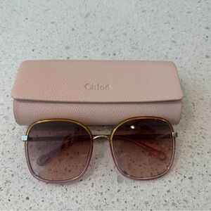 Chloe Gold and Pink Sunglasses